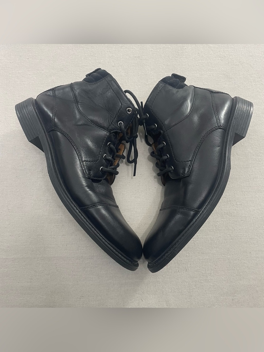 Clarks Aldwin Chukka Emmet Boots Men's Size 10 Black Lace-Up Leather Ankle 2016